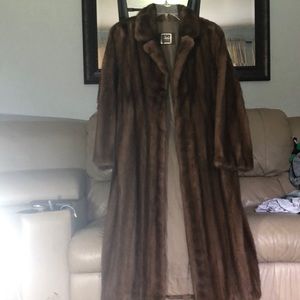 Genuine Full Length Saga Mink Fur Coat
